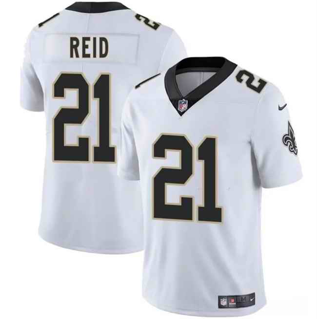 Men's New Orleans Saints #21 Justin Reid White 2025 Vapor Limited Stitched Football Jersey